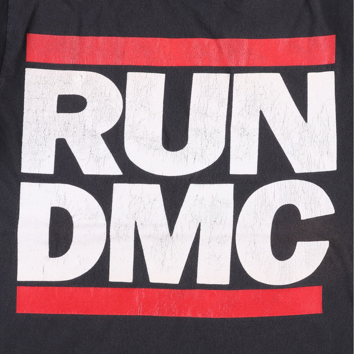 RUNDMC Rap T-shirt, Men's L size cotton black type Vintage Second Hand