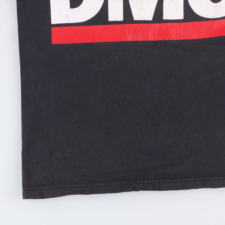 RUNDMC Rap T-shirt, Men's L size cotton black type Vintage Second Hand