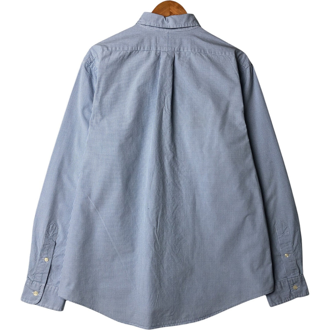 Ralph Lauren CUSTOM FIT Gingham Check Long Sleeve Button Down Check Shirt Men's XL cotton Blue type light blue Vintage Second Hand