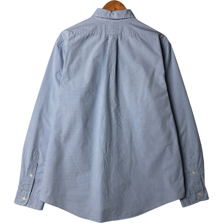 Ralph Lauren CUSTOM FIT Gingham Check Long Sleeve Button Down Check Shirt Men's XL cotton Blue type light blue Vintage Second Hand