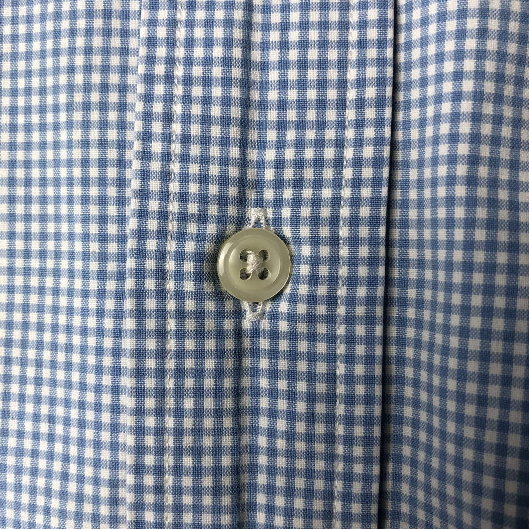 Ralph Lauren CUSTOM FIT Gingham Check Long Sleeve Button Down Check Shirt Men's XL cotton Blue type light blue Vintage Second Hand