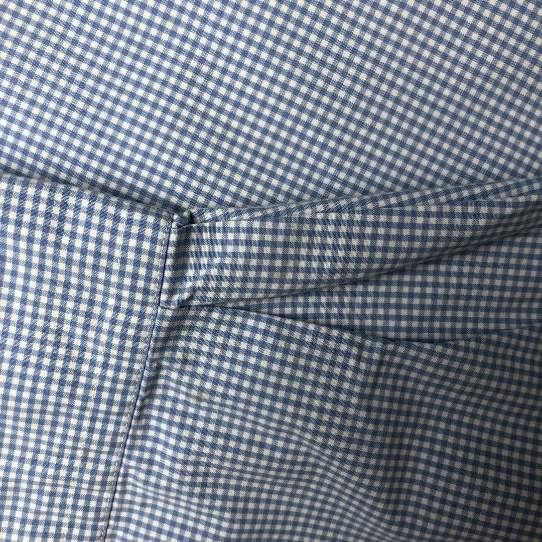 Ralph Lauren CUSTOM FIT Gingham Check Long Sleeve Button Down Check Shirt Men's XL cotton Blue type light blue Vintage Second Hand