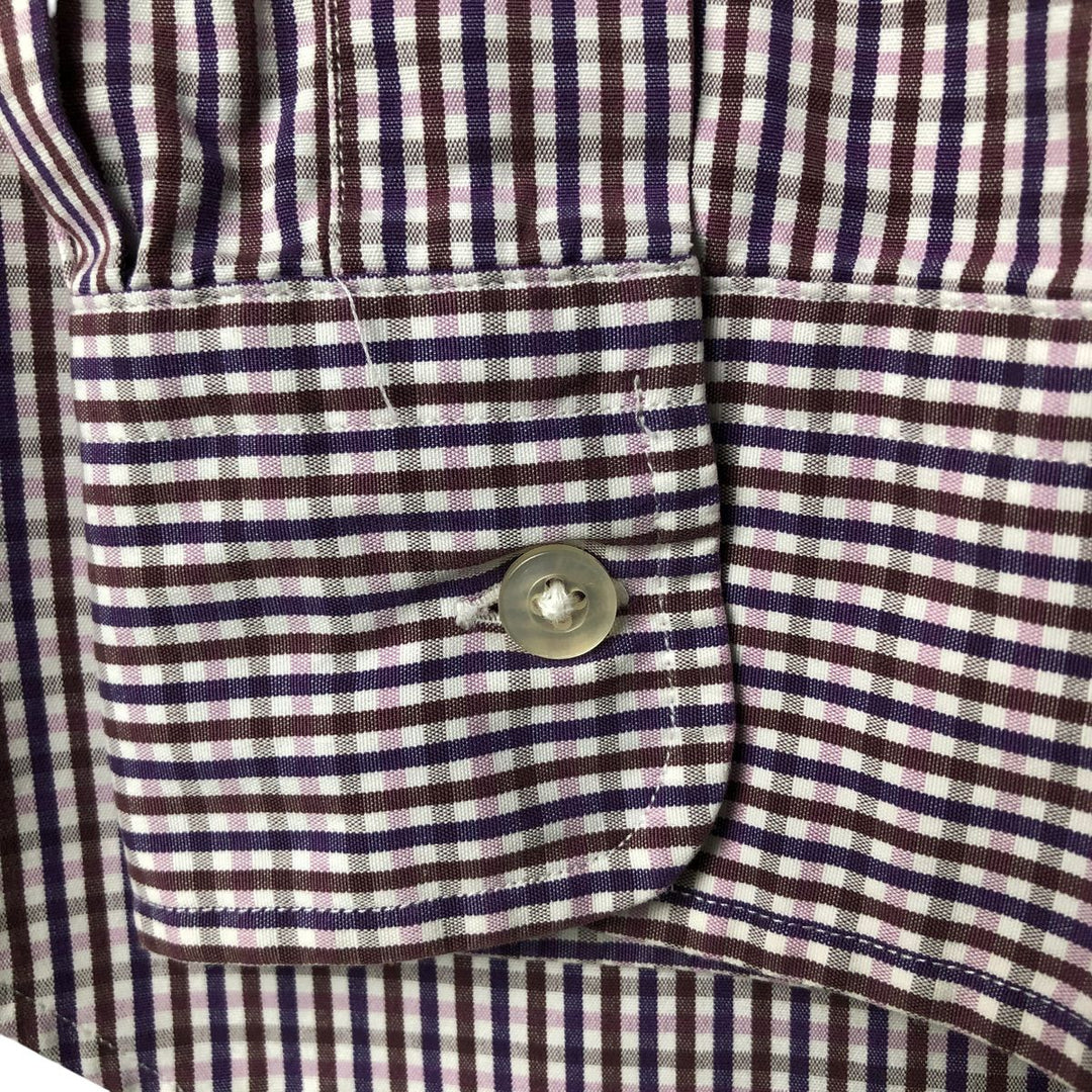 Ralph Lauren POLO by Ralph Lauren PHILIP SPORT wide collar long sleeve cotton check shirt, men's size L cotton multicolor Vintage Second Hand