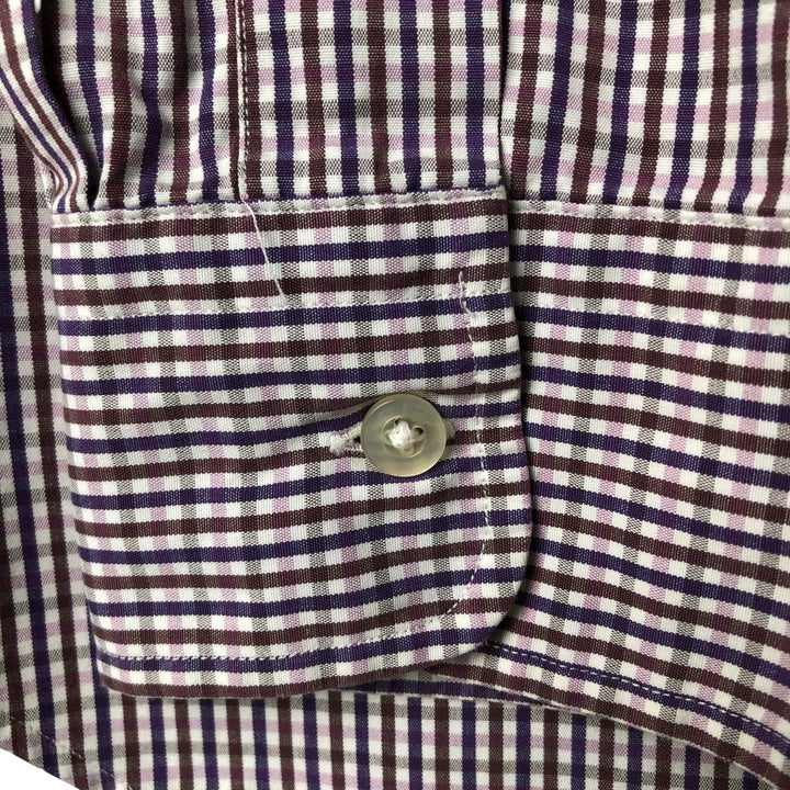Ralph Lauren POLO by Ralph Lauren PHILIP SPORT wide collar long sleeve cotton check shirt, men's size L cotton multicolor Vintage Second Hand