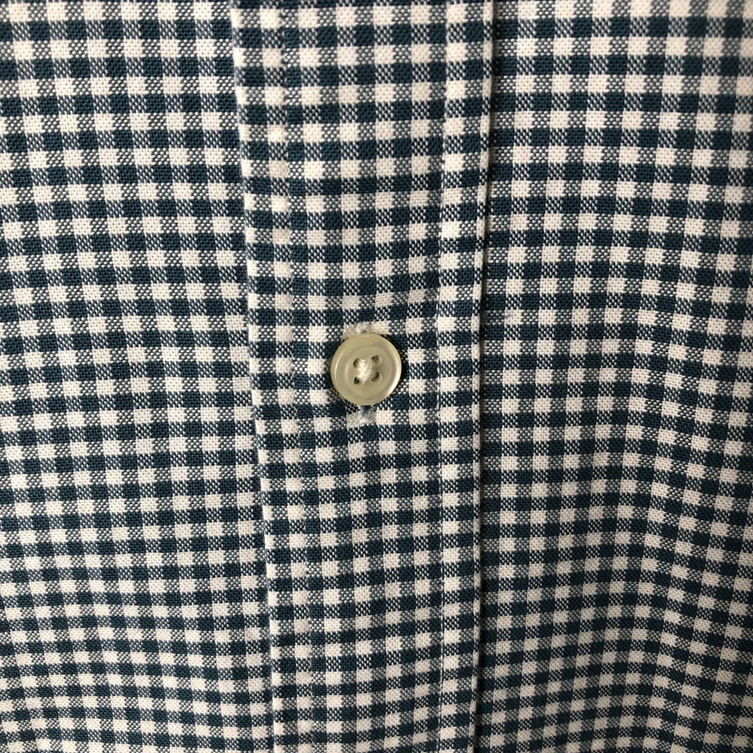 Ralph Lauren Gingham Check Long Sleeve Button-Down Check Shirt, Men's Size L cotton green type Vintage Second Hand