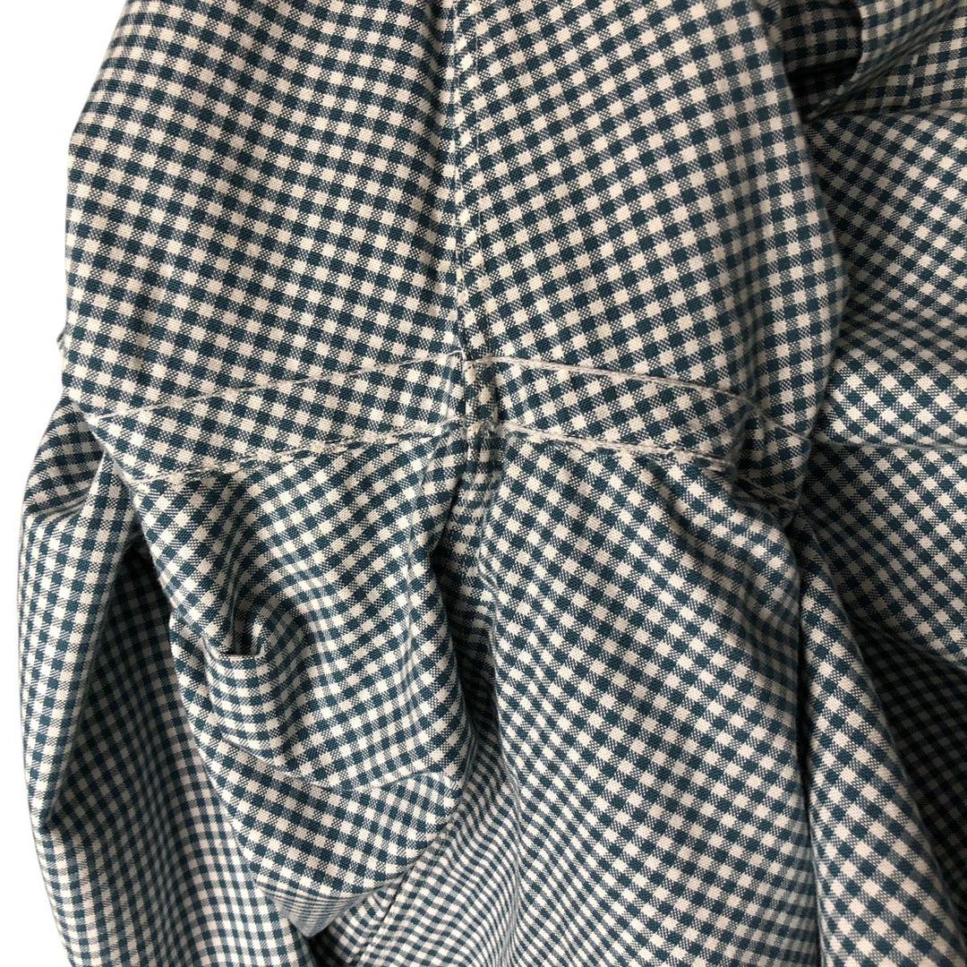 Ralph Lauren Gingham Check Long Sleeve Button-Down Check Shirt, Men's Size L cotton green type Vintage Second Hand