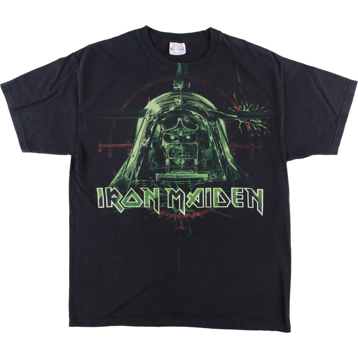Hanes IRON MAIDEN band T-shirt, size L, men's cotton black type Vintage Second Hand