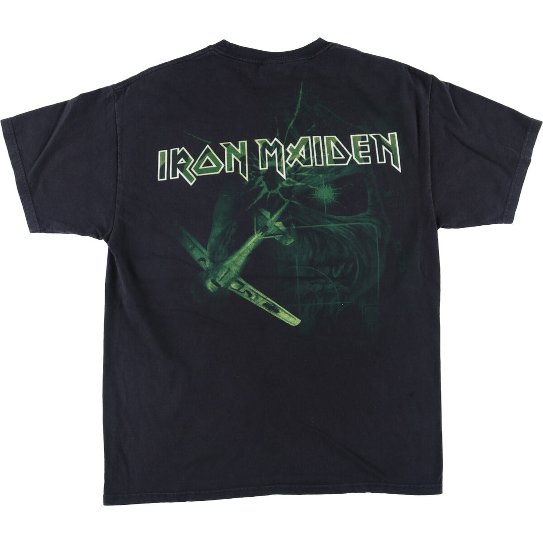 Hanes IRON MAIDEN band T-shirt, size L, men's cotton black type Vintage Second Hand