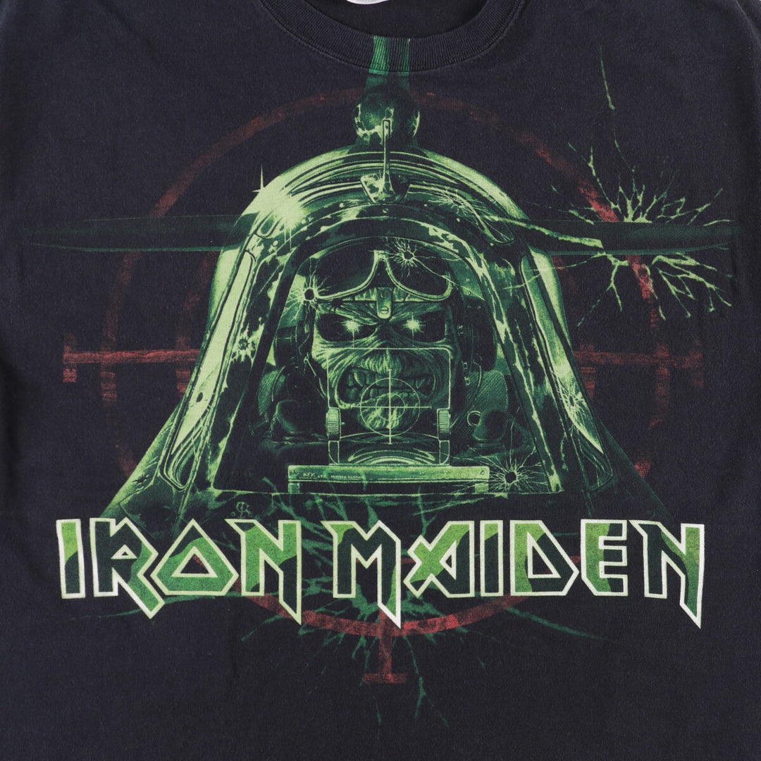 Hanes IRON MAIDEN band T-shirt, size L, men's cotton black type Vintage Second Hand