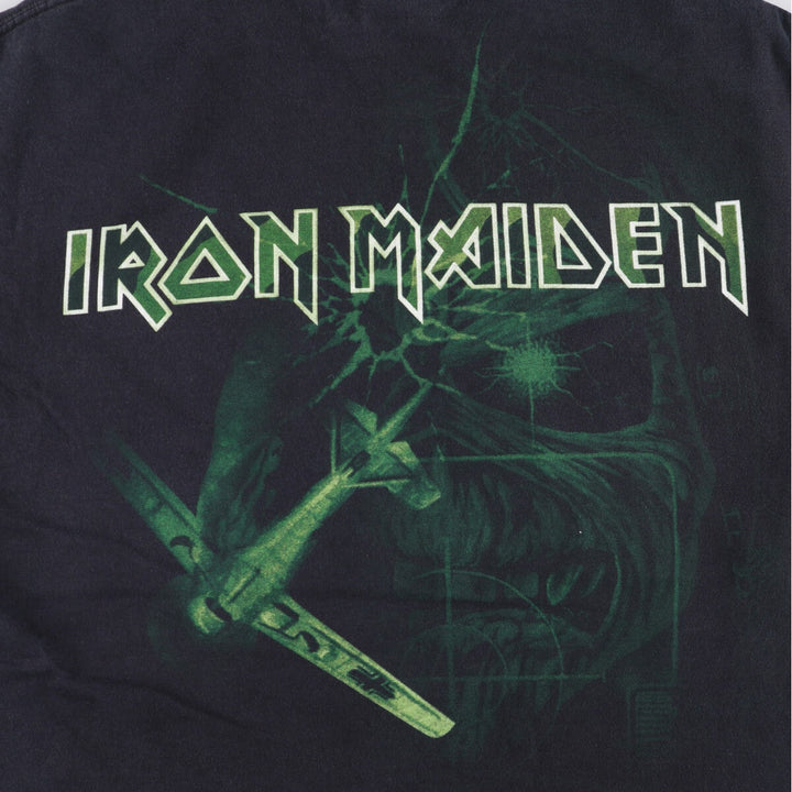 Hanes IRON MAIDEN band T-shirt, size L, men's cotton black type Vintage Second Hand
