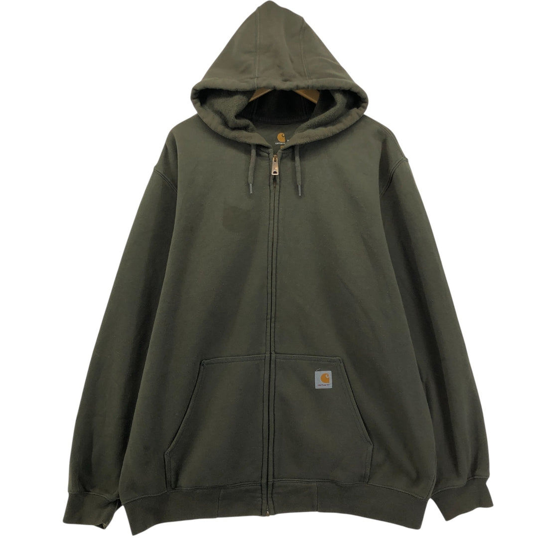 Carhartt ORIGINAL FIT Sweat Full Zip Hoodie Men's XL cotton Khaki type Vintage Second Hand