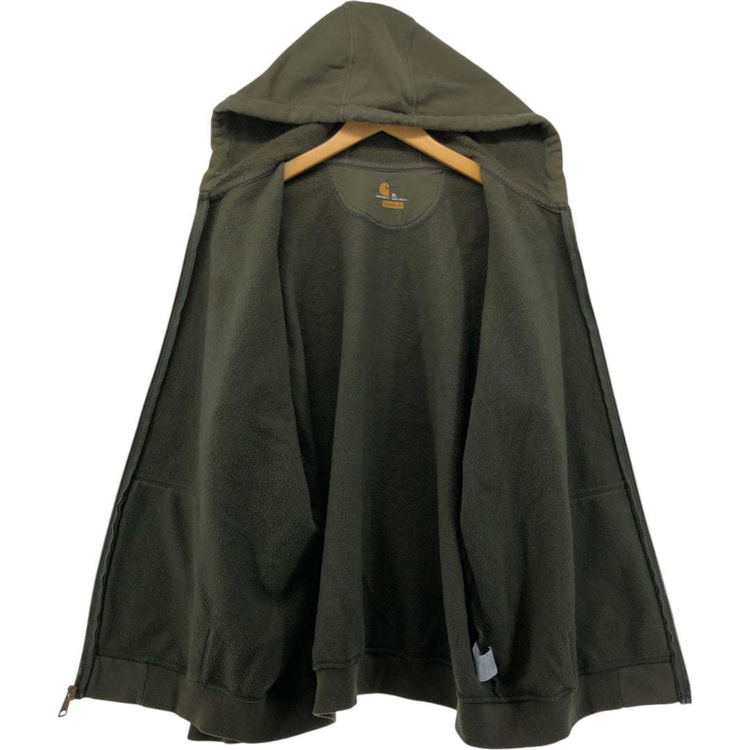 Carhartt ORIGINAL FIT Sweat Full Zip Hoodie Men's XL cotton Khaki type Vintage Second Hand