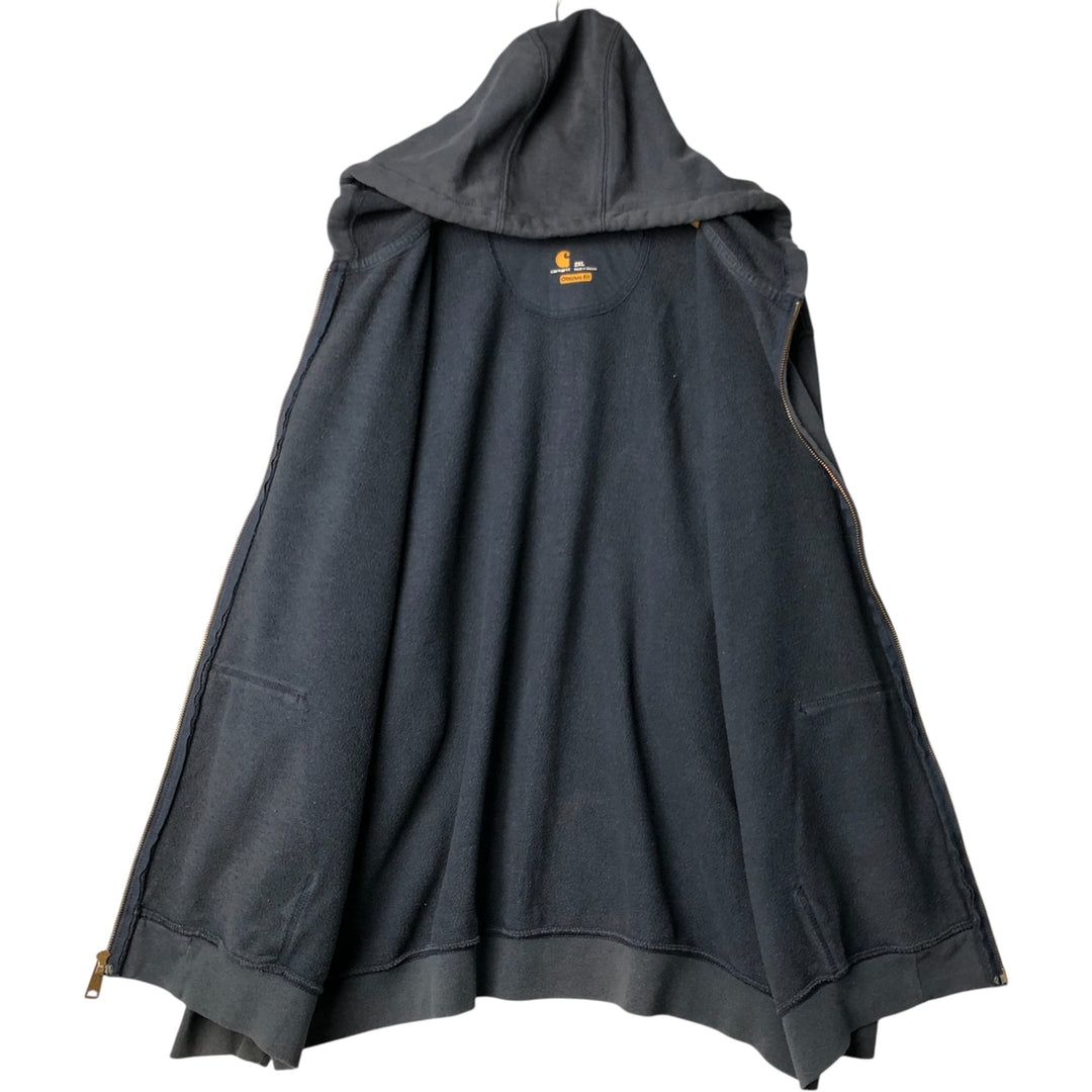 Carhartt Original Fit Full-Zip Hoodie, Men's XXL cotton black type Vintage Second Hand