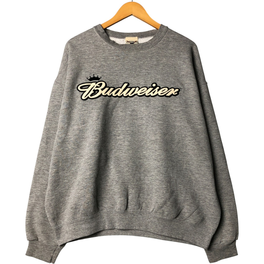 OARSMAN Budweiser Advertising Sweatshirt, Men's Size XL cotton gray type Vintage Second Hand