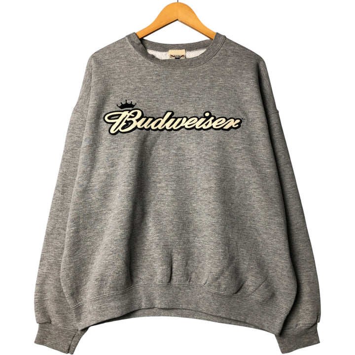 OARSMAN Budweiser Advertising Sweatshirt, Men's Size XL cotton gray type Vintage Second Hand
