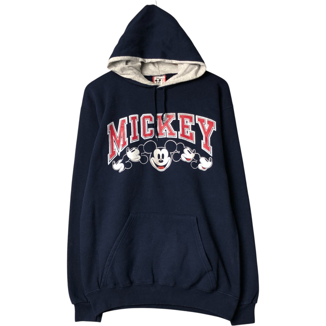90'S Disney Designs Minnie Mouse character sweatshirt pullover hoodie, Made in USA, Men's size M cotton navy blue type Vintage Second Hand