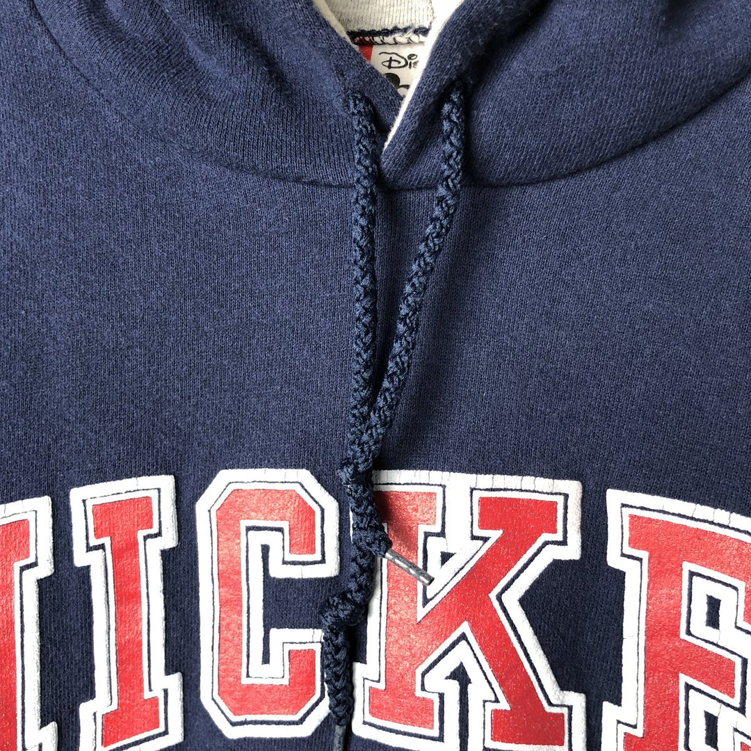 90'S Disney Designs Minnie Mouse character sweatshirt pullover hoodie, Made in USA, Men's size M cotton navy blue type Vintage Second Hand