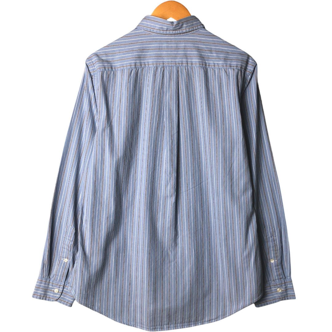 Ralph Lauren CUSTOM FIT long sleeve button down striped shirt men's size L cotton blue type Vintage Second Hand