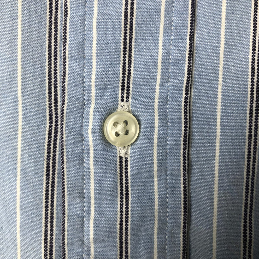 Ralph Lauren CUSTOM FIT long sleeve button down striped shirt men's size L cotton blue type Vintage Second Hand