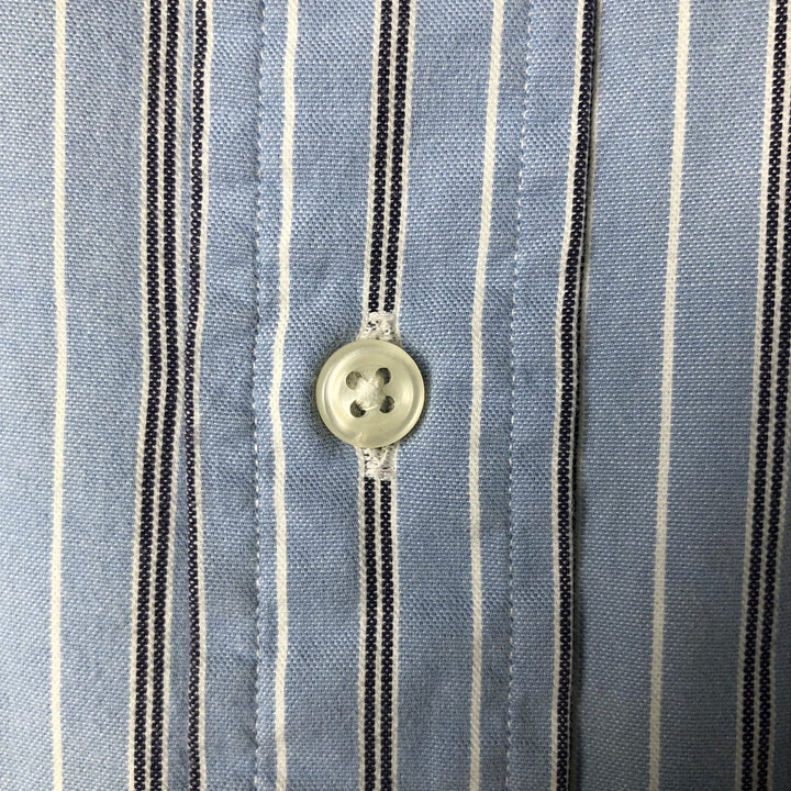 Ralph Lauren CUSTOM FIT long sleeve button down striped shirt men's size L cotton blue type Vintage Second Hand