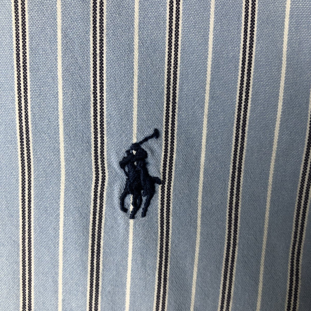 Ralph Lauren CUSTOM FIT long sleeve button down striped shirt men's size L cotton blue type Vintage Second Hand