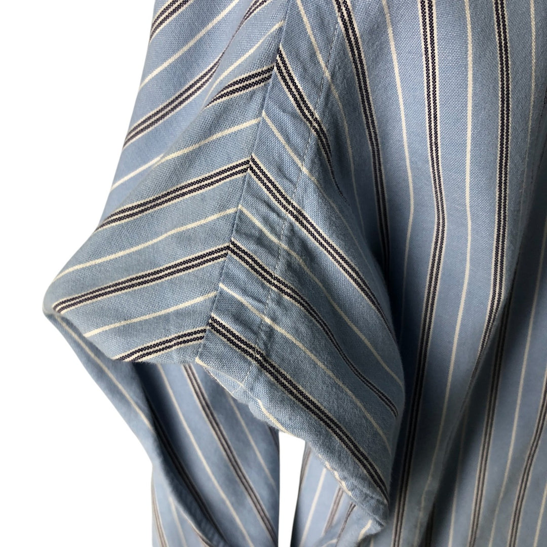 Ralph Lauren CUSTOM FIT long sleeve button down striped shirt men's size L cotton blue type Vintage Second Hand