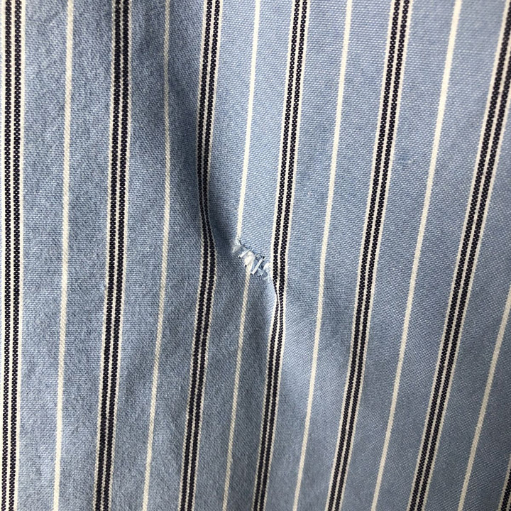 Ralph Lauren CUSTOM FIT long sleeve button down striped shirt men's size L cotton blue type Vintage Second Hand