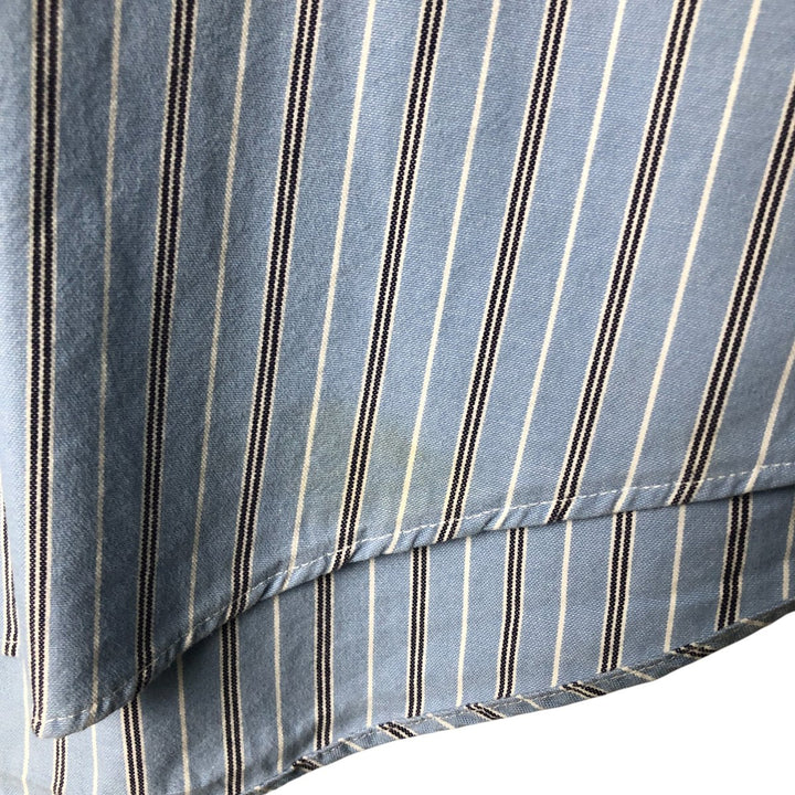 Ralph Lauren CUSTOM FIT long sleeve button down striped shirt men's size L cotton blue type Vintage Second Hand