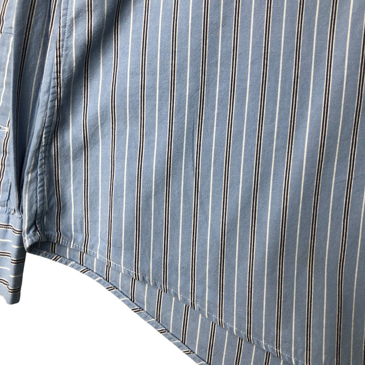 Ralph Lauren CUSTOM FIT long sleeve button down striped shirt men's size L cotton blue type Vintage Second Hand