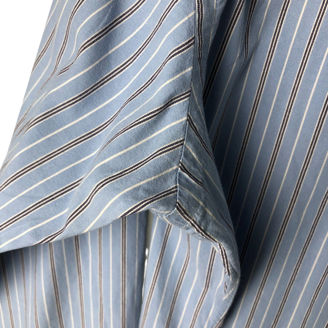 Ralph Lauren CUSTOM FIT long sleeve button down striped shirt men's size L cotton blue type Vintage Second Hand