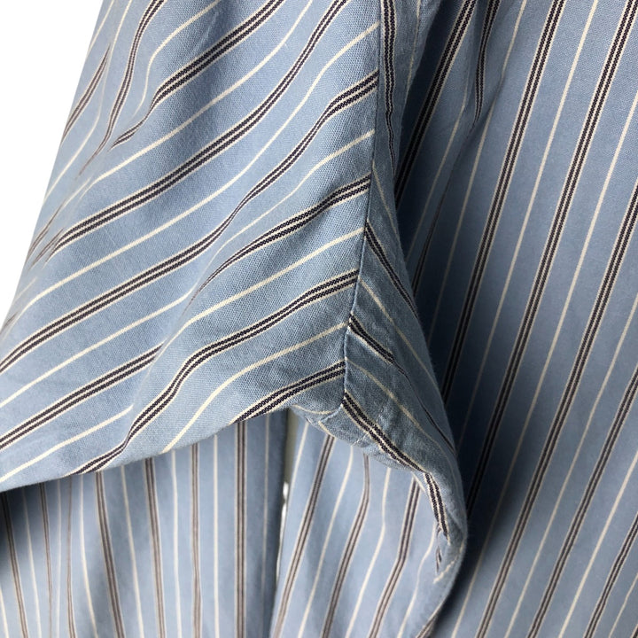 Ralph Lauren CUSTOM FIT long sleeve button down striped shirt men's size L cotton blue type Vintage Second Hand