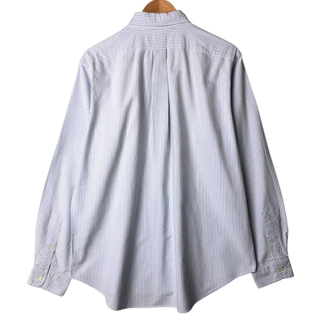 Ralph Lauren Classic Fit Long Sleeve Button Down Striped Shirt Men's Size L cotton Blue type light blue Vintage Second Hand
