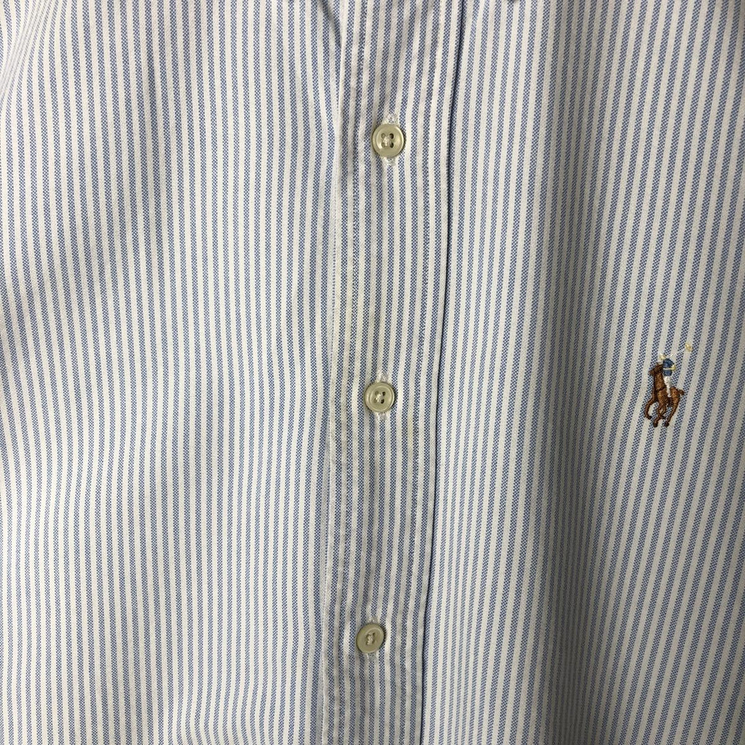 Ralph Lauren Classic Fit Long Sleeve Button Down Striped Shirt Men's Size L cotton Blue type light blue Vintage Second Hand