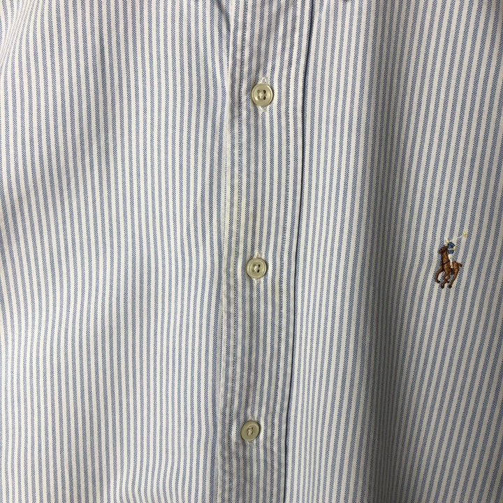 Ralph Lauren Classic Fit Long Sleeve Button Down Striped Shirt Men's Size L cotton Blue type light blue Vintage Second Hand