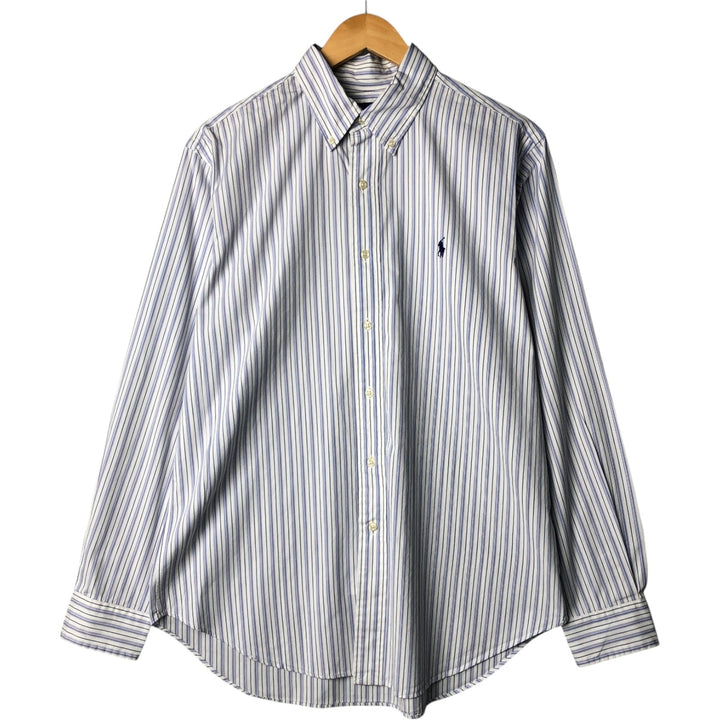Ralph Lauren Classic Fit Long Sleeve Button Down Striped Shirt Men's Size L cotton white type Vintage Second Hand