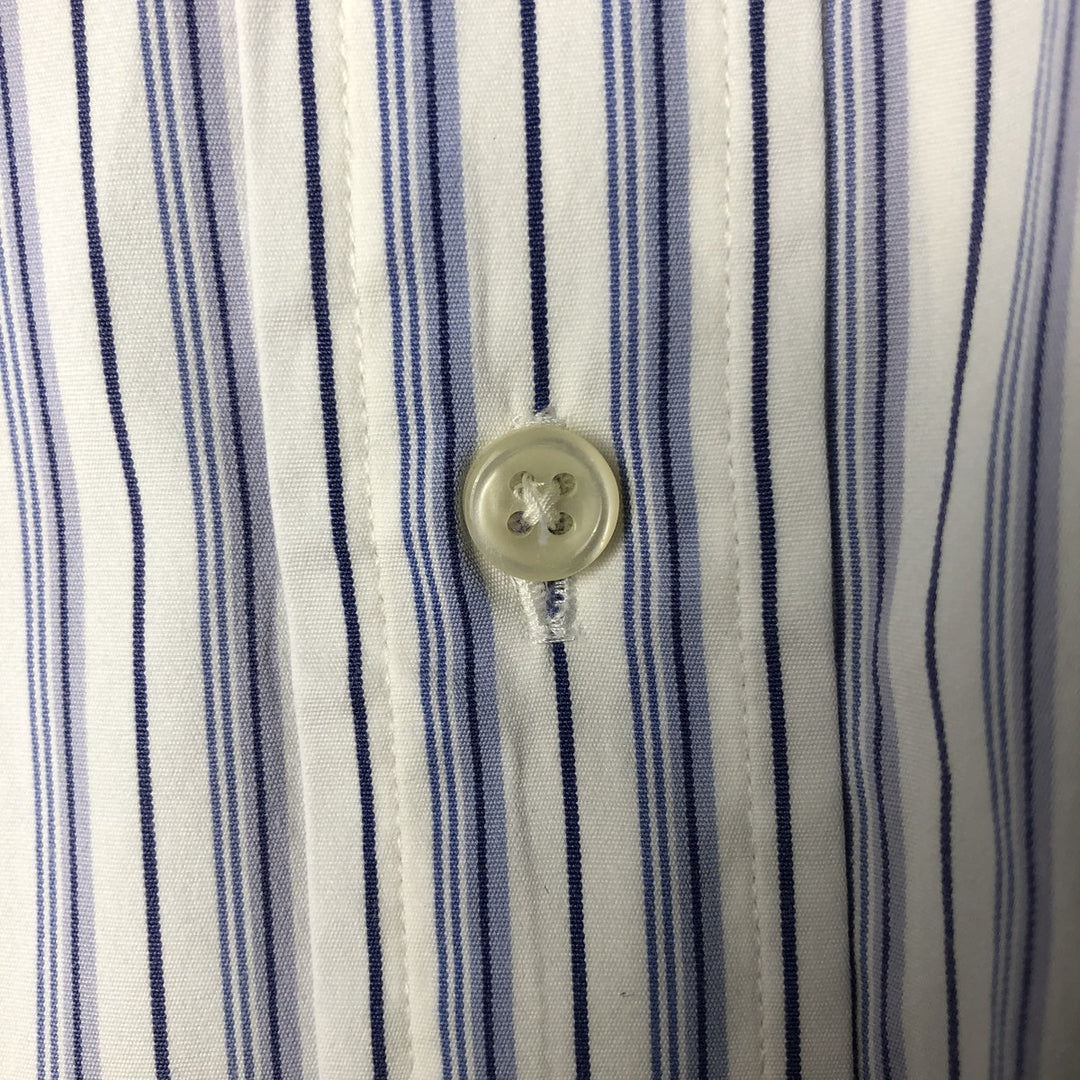 Ralph Lauren Classic Fit Long Sleeve Button Down Striped Shirt Men's Size L cotton white type Vintage Second Hand