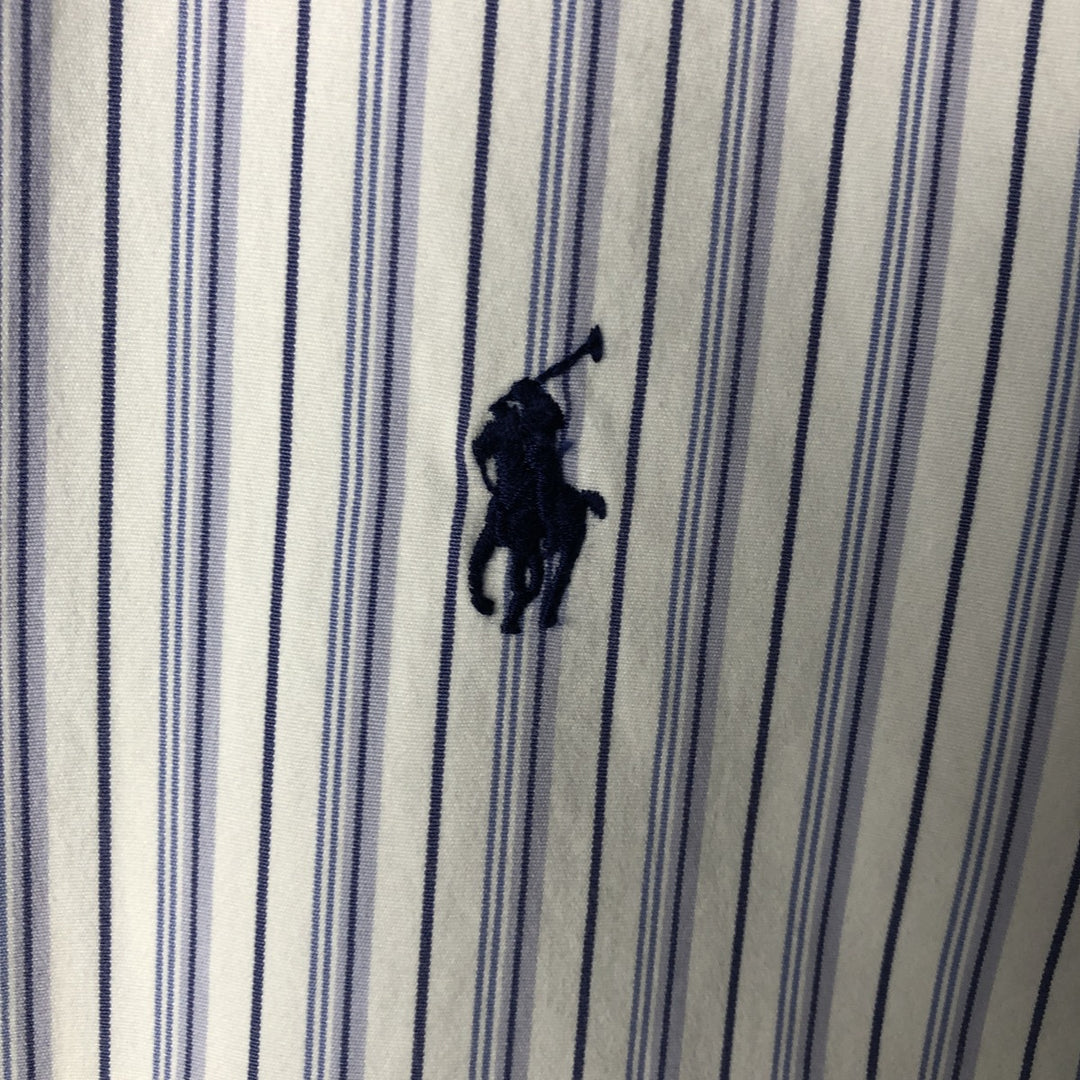 Ralph Lauren Classic Fit Long Sleeve Button Down Striped Shirt Men's Size L cotton white type Vintage Second Hand
