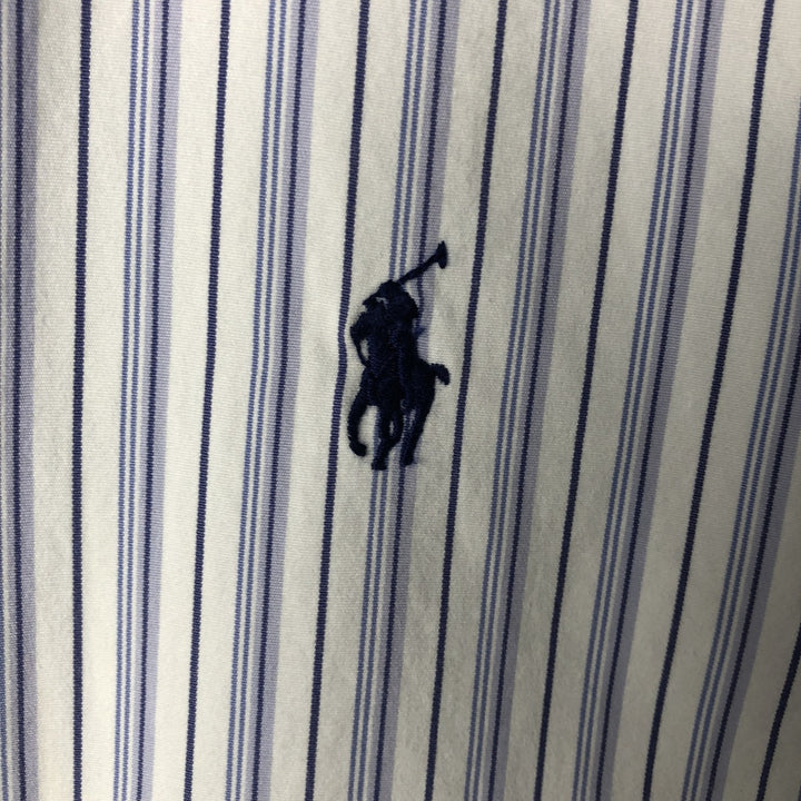 Ralph Lauren Classic Fit Long Sleeve Button Down Striped Shirt Men's Size L cotton white type Vintage Second Hand