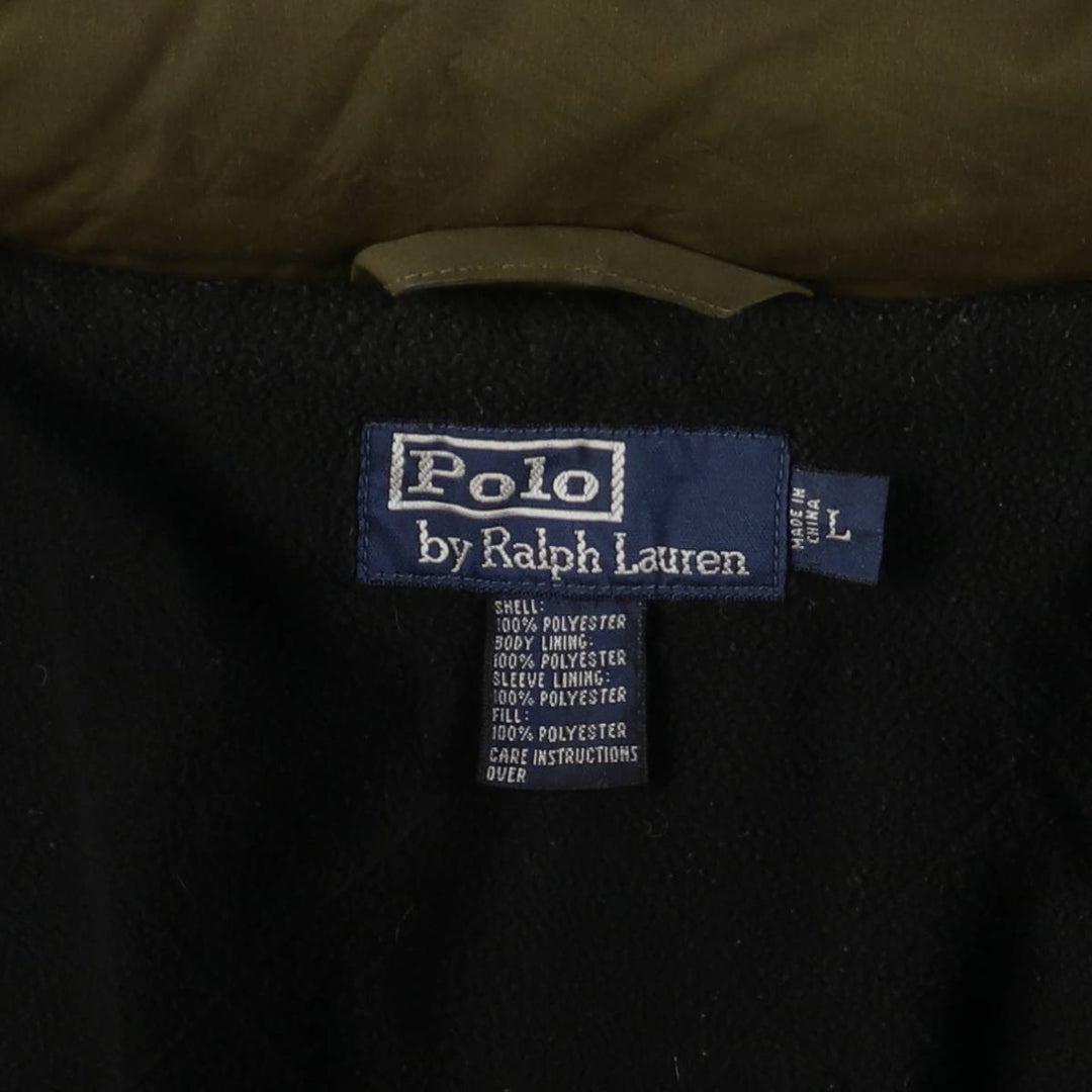Ralph Lauren POLO by Ralph Lauren padded puffer jacket, men's size L polyester Khaki type Vintage Second Hand