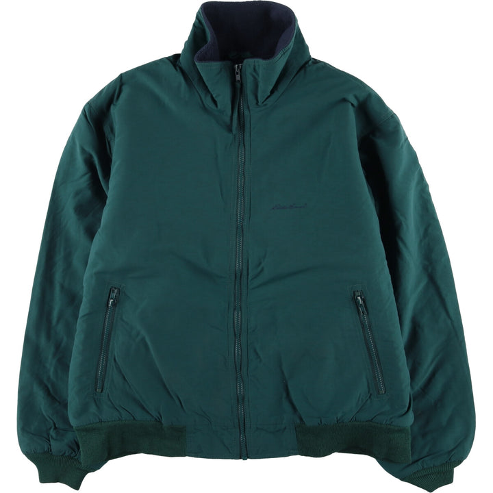 80s-90'S Eddie Bauer black tag padded puffer jacket, made in USA, men's size L Nylon green type Vintage Second Hand