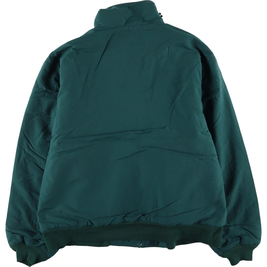 80s-90'S Eddie Bauer black tag padded puffer jacket, made in USA, men's size L Nylon green type Vintage Second Hand