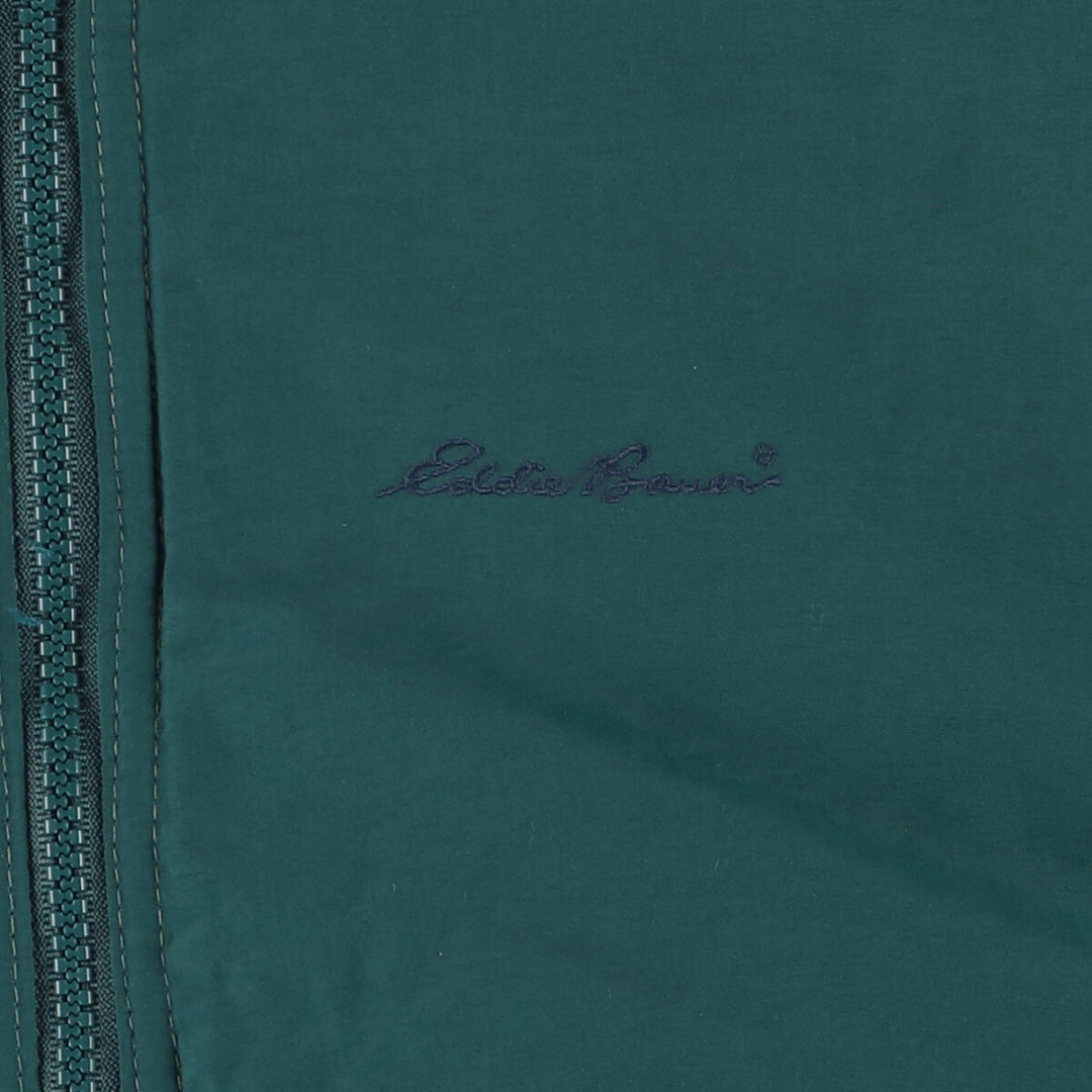 80s-90'S Eddie Bauer black tag padded puffer jacket, made in USA, men's size L Nylon green type Vintage Second Hand