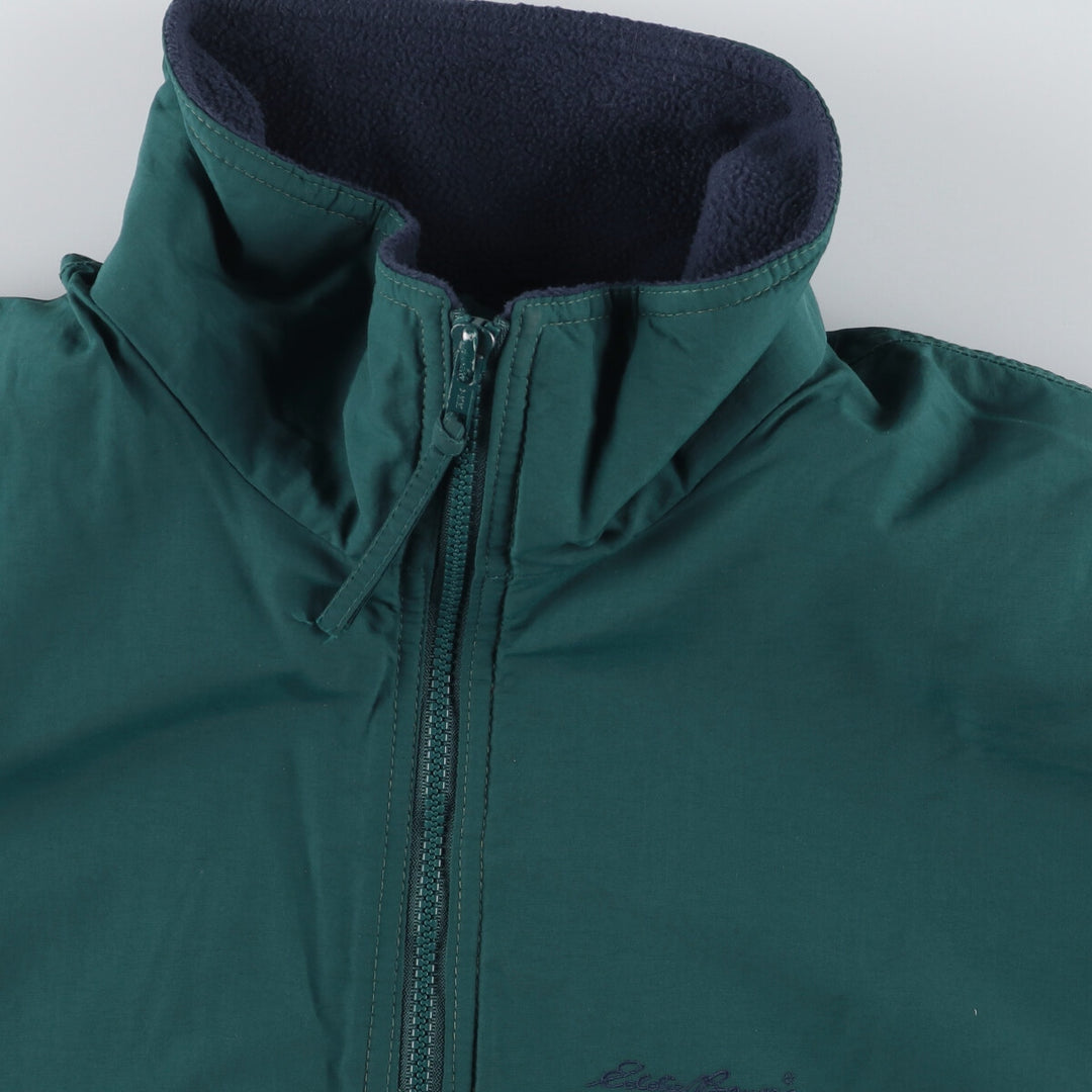 80s-90'S Eddie Bauer black tag padded puffer jacket, made in USA, men's size L Nylon green type Vintage Second Hand