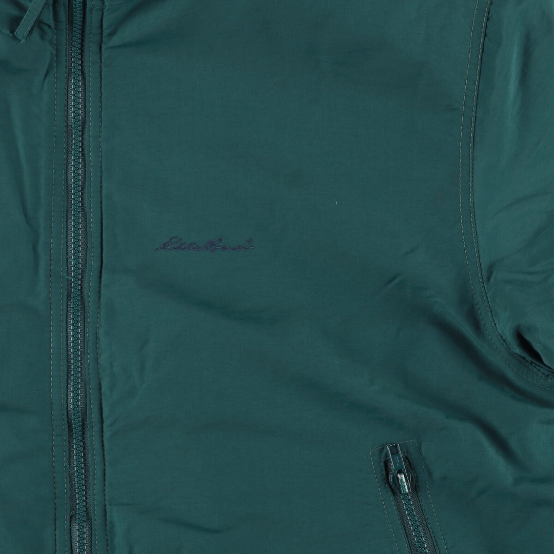 80s-90'S Eddie Bauer black tag padded puffer jacket, made in USA, men's size L Nylon green type Vintage Second Hand