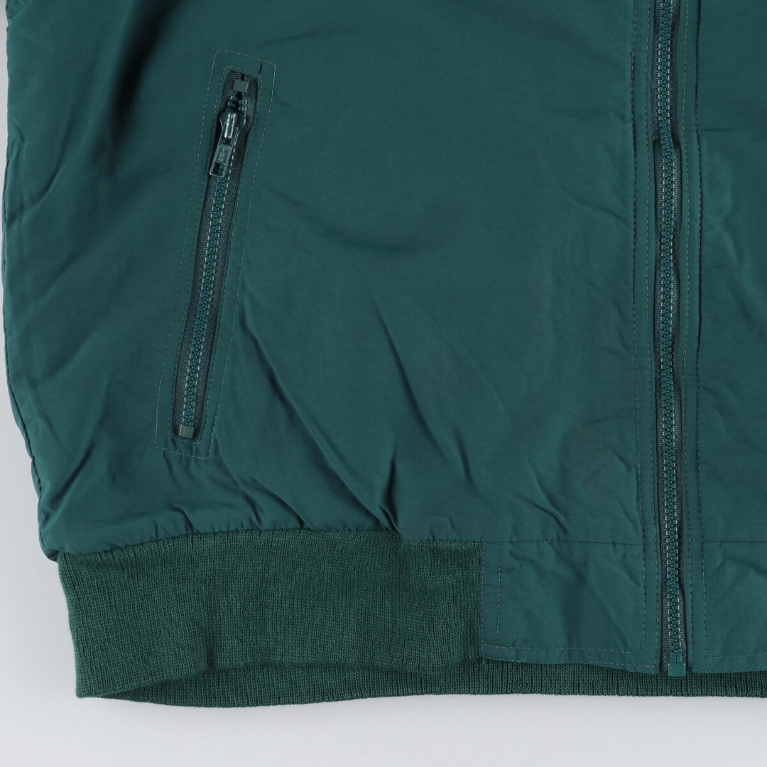 80s-90'S Eddie Bauer black tag padded puffer jacket, made in USA, men's size L Nylon green type Vintage Second Hand