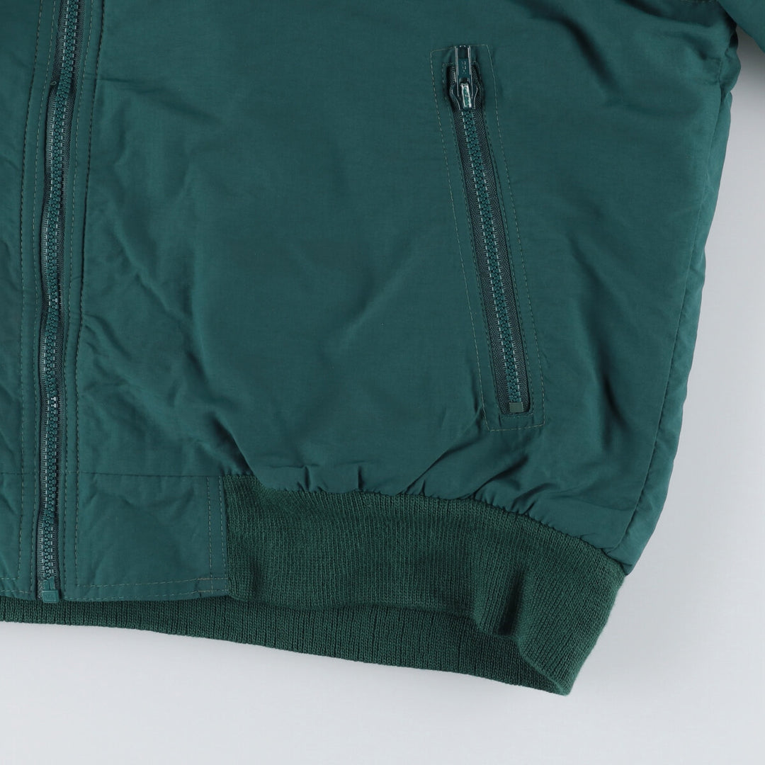 80s-90'S Eddie Bauer black tag padded puffer jacket, made in USA, men's size L Nylon green type Vintage Second Hand