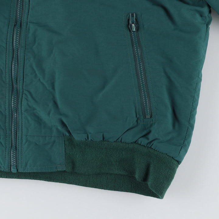 80s-90'S Eddie Bauer black tag padded puffer jacket, made in USA, men's size L Nylon green type Vintage Second Hand