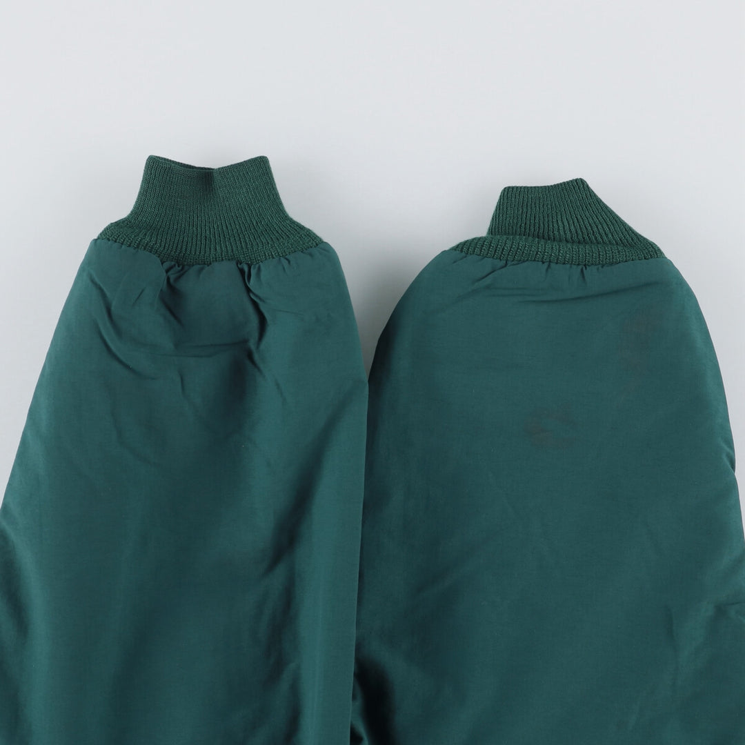 80s-90'S Eddie Bauer black tag padded puffer jacket, made in USA, men's size L Nylon green type Vintage Second Hand