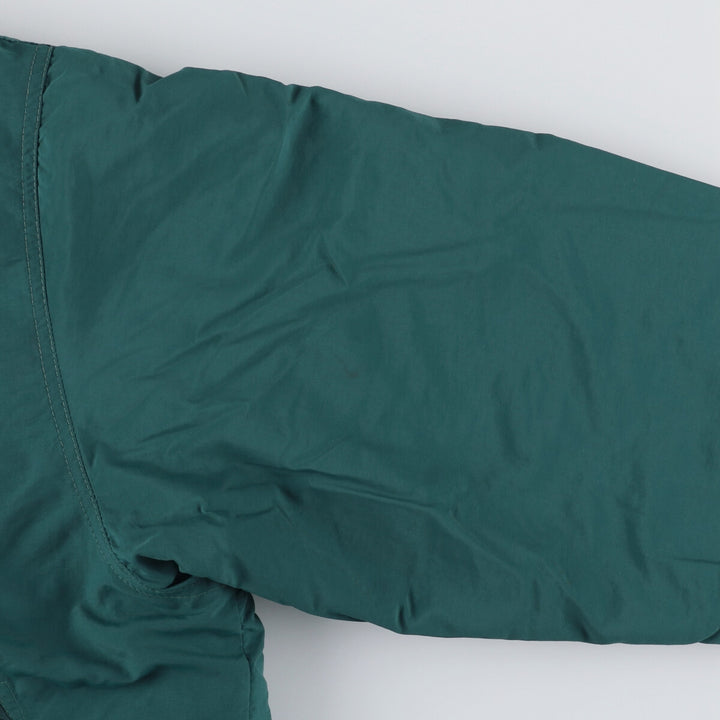 80s-90'S Eddie Bauer black tag padded puffer jacket, made in USA, men's size L Nylon green type Vintage Second Hand