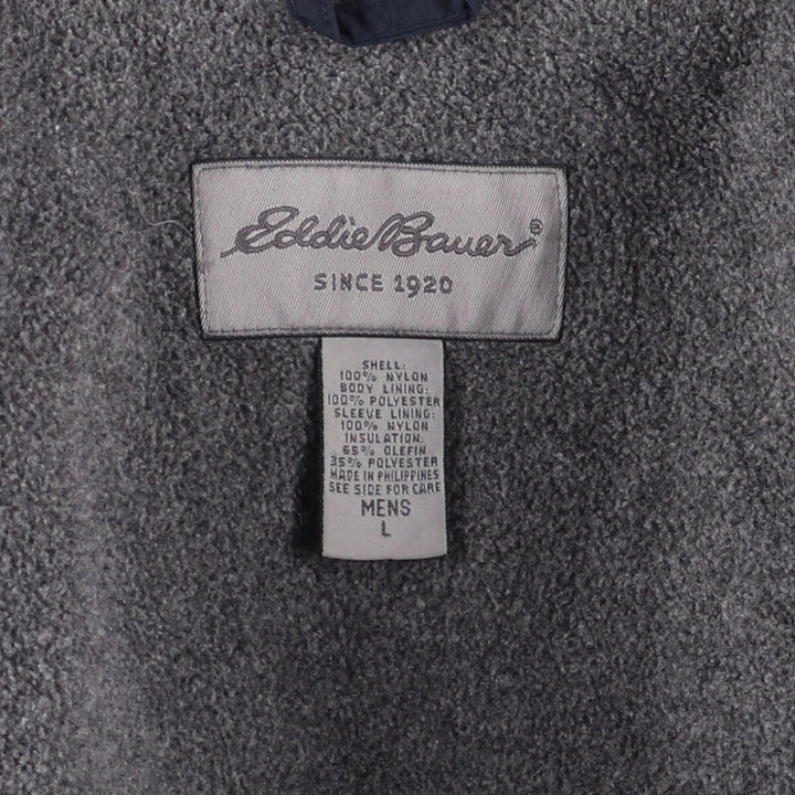 Eddie Bauer padded puffer jacket, men's size L Nylon navy blue type Vintage Second Hand